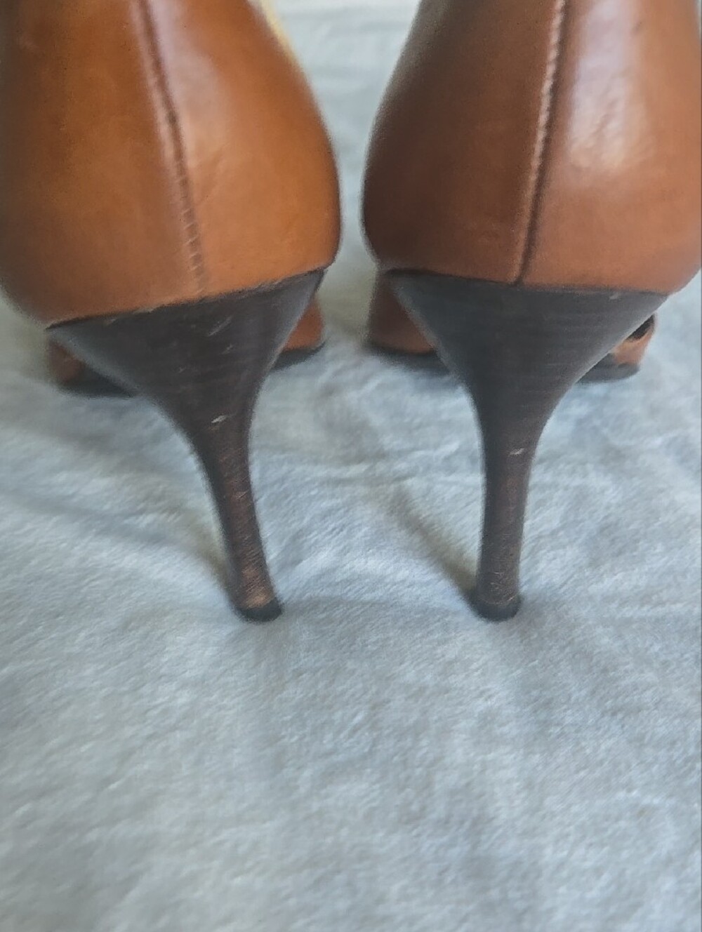Vintage Lauren Ralph Lauren Brown Leather D'Orsay Pointed Pumps - Picture 4 of 13